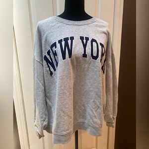 Light Grey Crewneck with NY Print